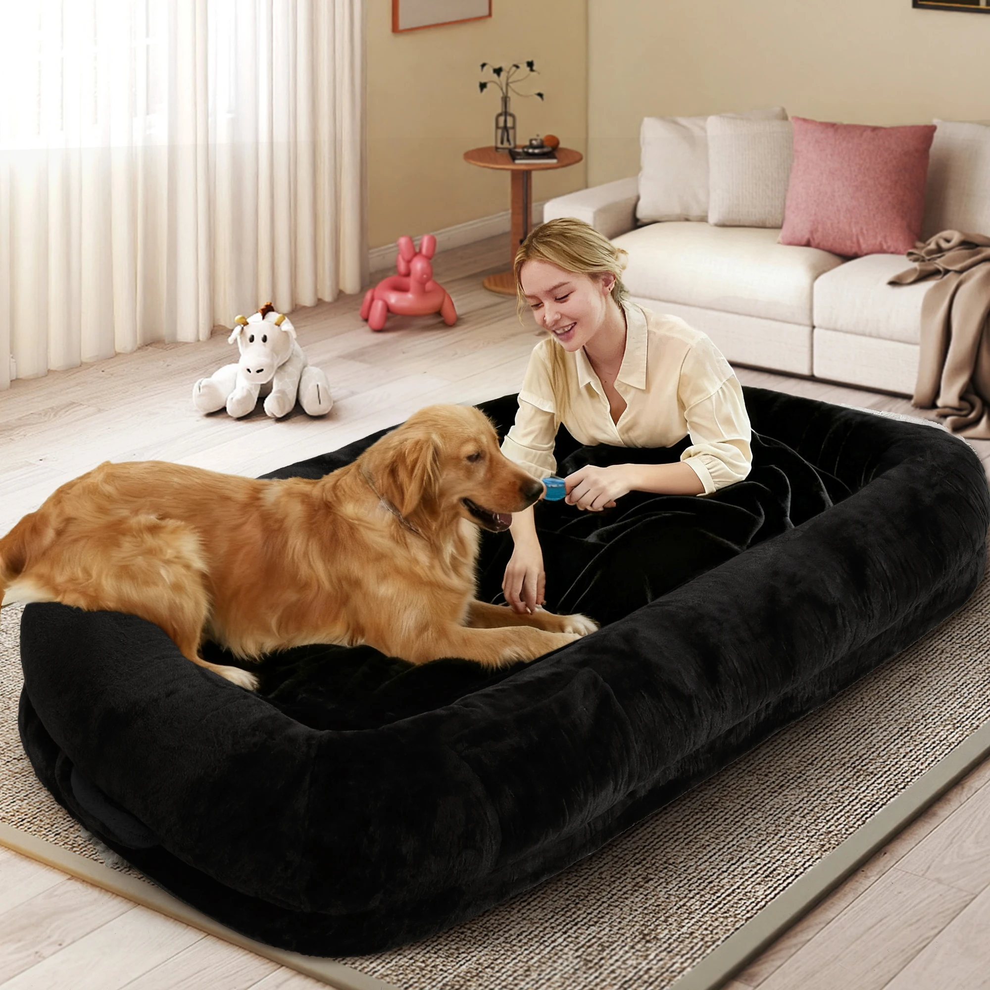 Human Dog Bed for Adults Large Human Size Dog Bed, Orthopedic Design with Removable Cover - Image 7