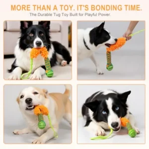 Dog Tug Toy - Interactive Dog Rope Toys, Stretchy Bungee Handle, Strong Squeak Rope Toy - Thumbnail Image 6