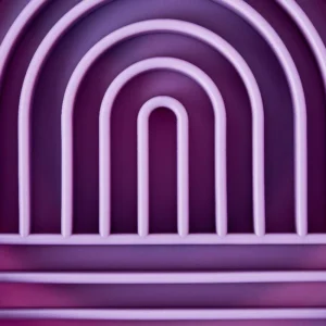Slow Feeder Bowl for Pets, Purple Rainbow - Thumbnail Image 3