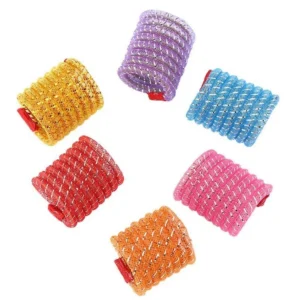 Cat Toys Colorful Spring Cats Stick Interactive Cat Toy Bite Resistant Elastic Wool Ball Spring Toy - Thumbnail Image 2