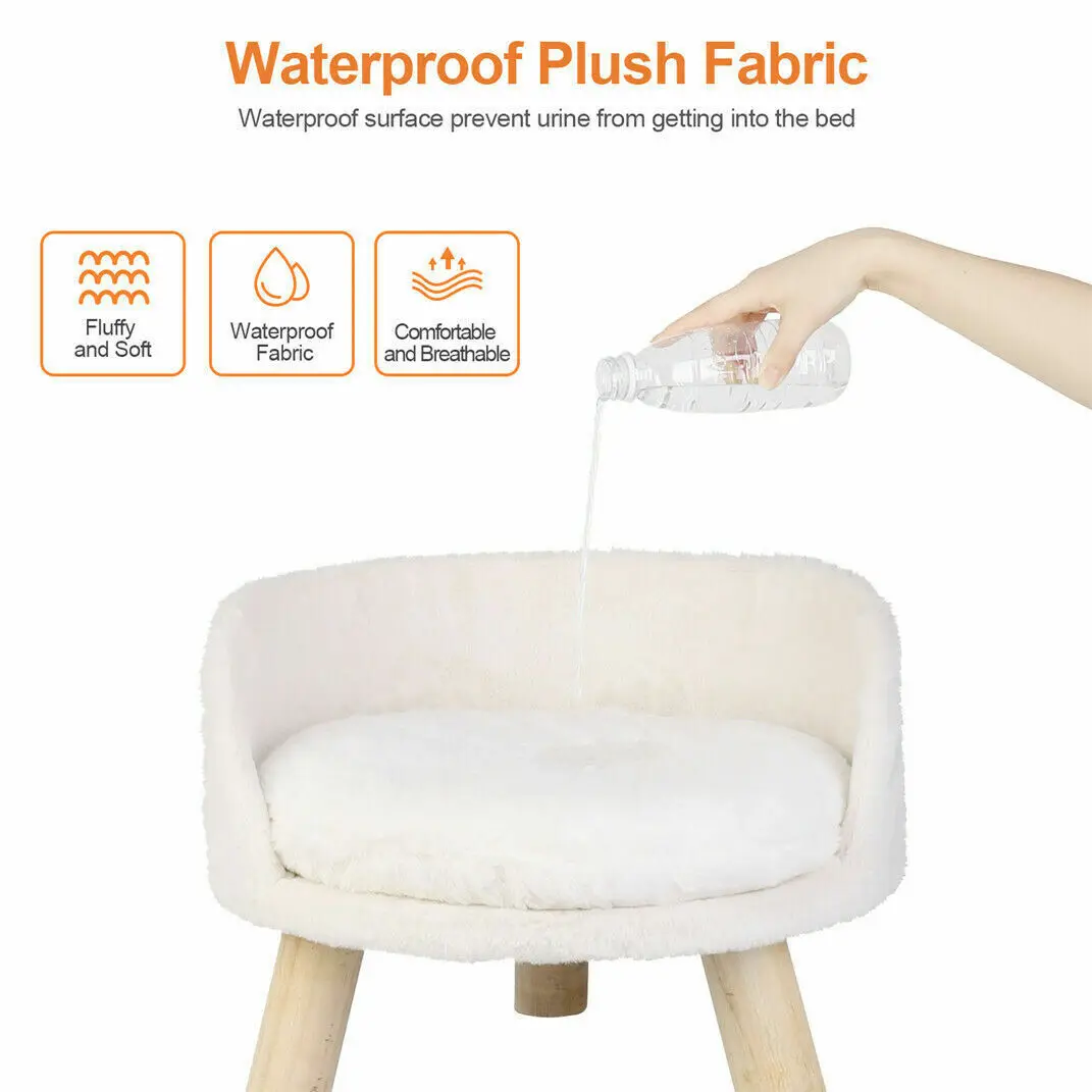 Luxury Soft Cat Bed Warm Plush Fabric Pet Nesting Chair - Image 5