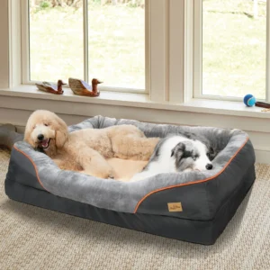 Large Dog Bed Soft Comfortable Anti Allergy Warm Fleece Removable Washable Cover Pet Bed Waterproof - Thumbnail Image 2