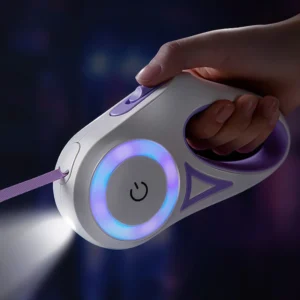 LED Retractable Dog Leash with Light for Puppies Small Medium Big Dogs Cats - Thumbnail Image 2