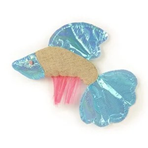 Batty Beta Fish Crinkle Catnip Cat Toy - Tan Blue One Size - Thumbnail Image 2