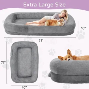 Human Dog Bed for Adults Large Human Size Dog Bed, Orthopedic Design with Removable Cover - Thumbnail Image 4