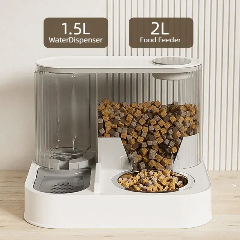 2 in 1 Gravity Pet Feeder Water Fountain Large Capacity Pet Bowl Set for Cats Dogs Puppies Kittens - Image 3