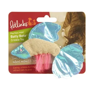Batty Beta Fish Crinkle Catnip Cat Toy - Tan Blue One Size - Thumbnail Image 4