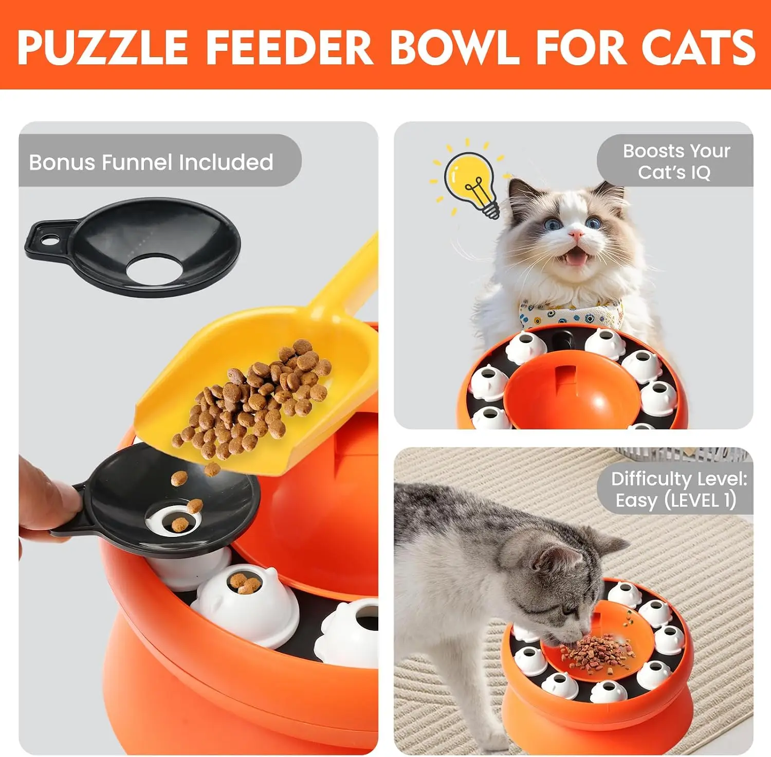 Cat Puzzle Feeder Toy, Interactive - Image 3