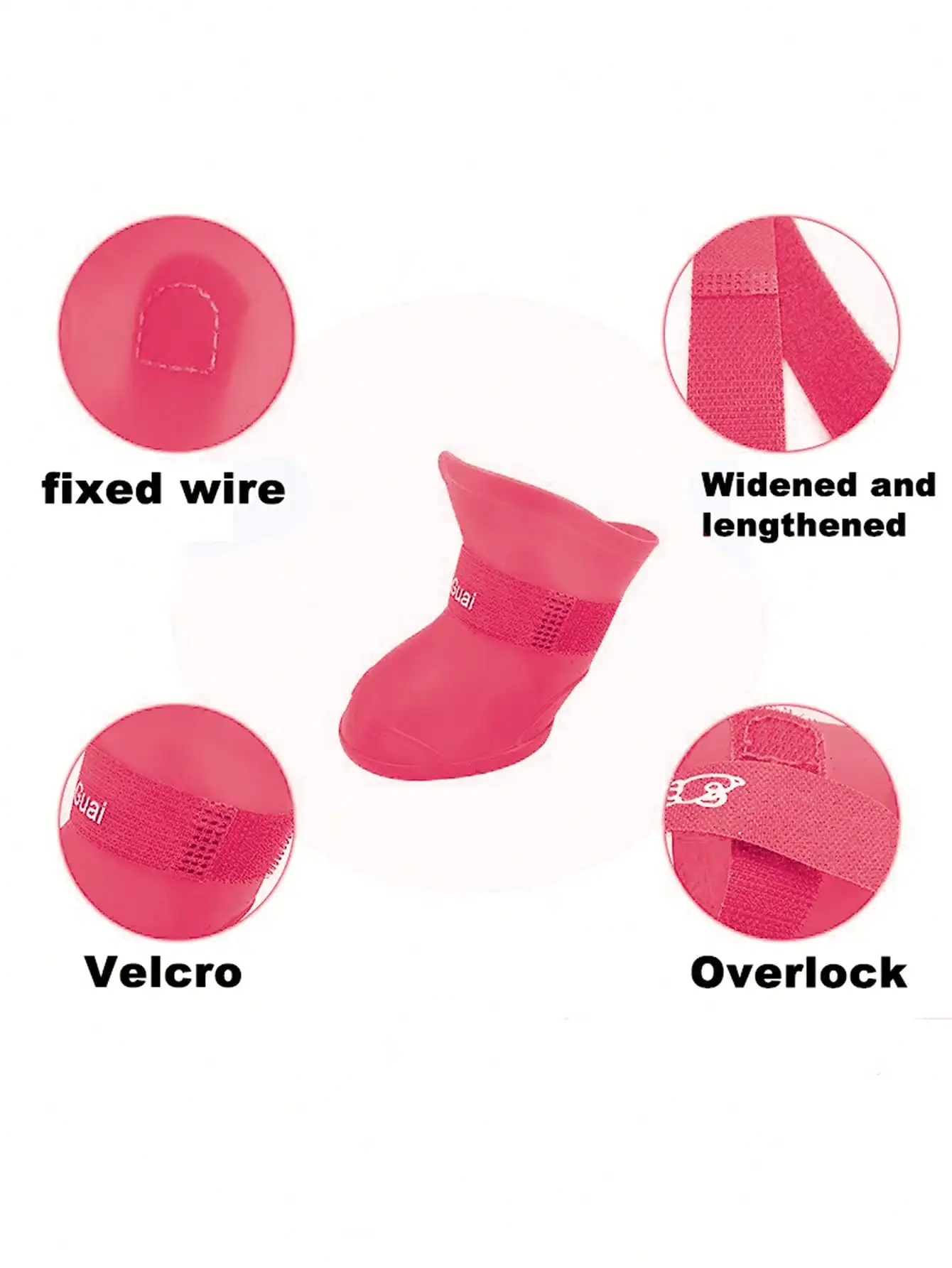 Waterproof Silicone Dog Shoes with Cartoon Pattern, Adjustable Straps, Non-Slip Puncture - Image 2