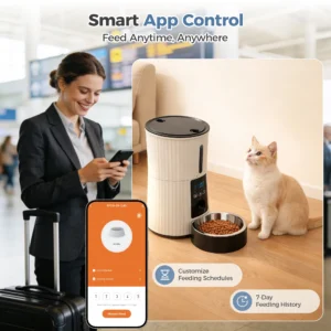 JHK 4L Automatic Cat Feeder WiFi Timed Cat Food Dispenser with APP Control Dual Power Supply - Thumbnail Image 4