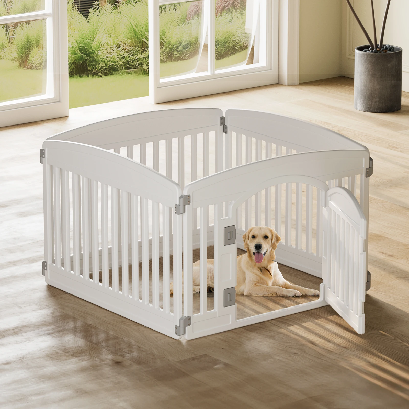 JHK Plastic Dog Playpen 6 Panel 24IN Expandable Durable Pet Fence - Image 6