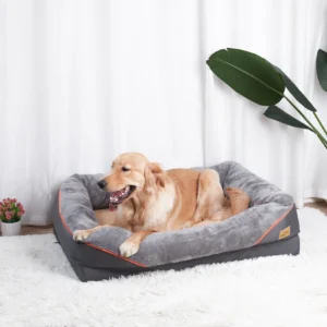 Large Dog Bed Soft Comfortable Anti Allergy Warm Fleece Removable Washable Cover Pet Bed Waterproof - Thumbnail Image 4