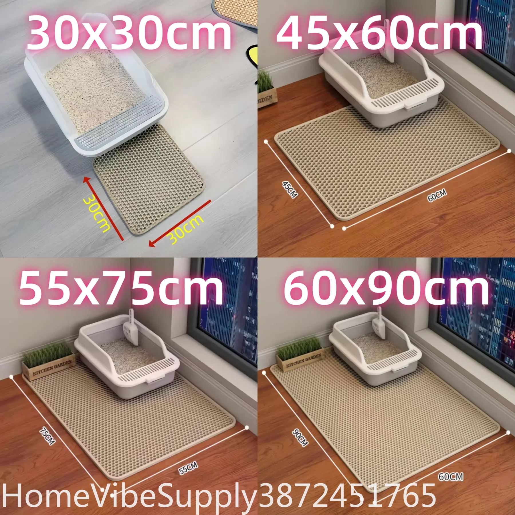 Extra Large 2 Layer Cat Litter Mat Heavy Duty Waterproof Non Slip Washable - Image 5