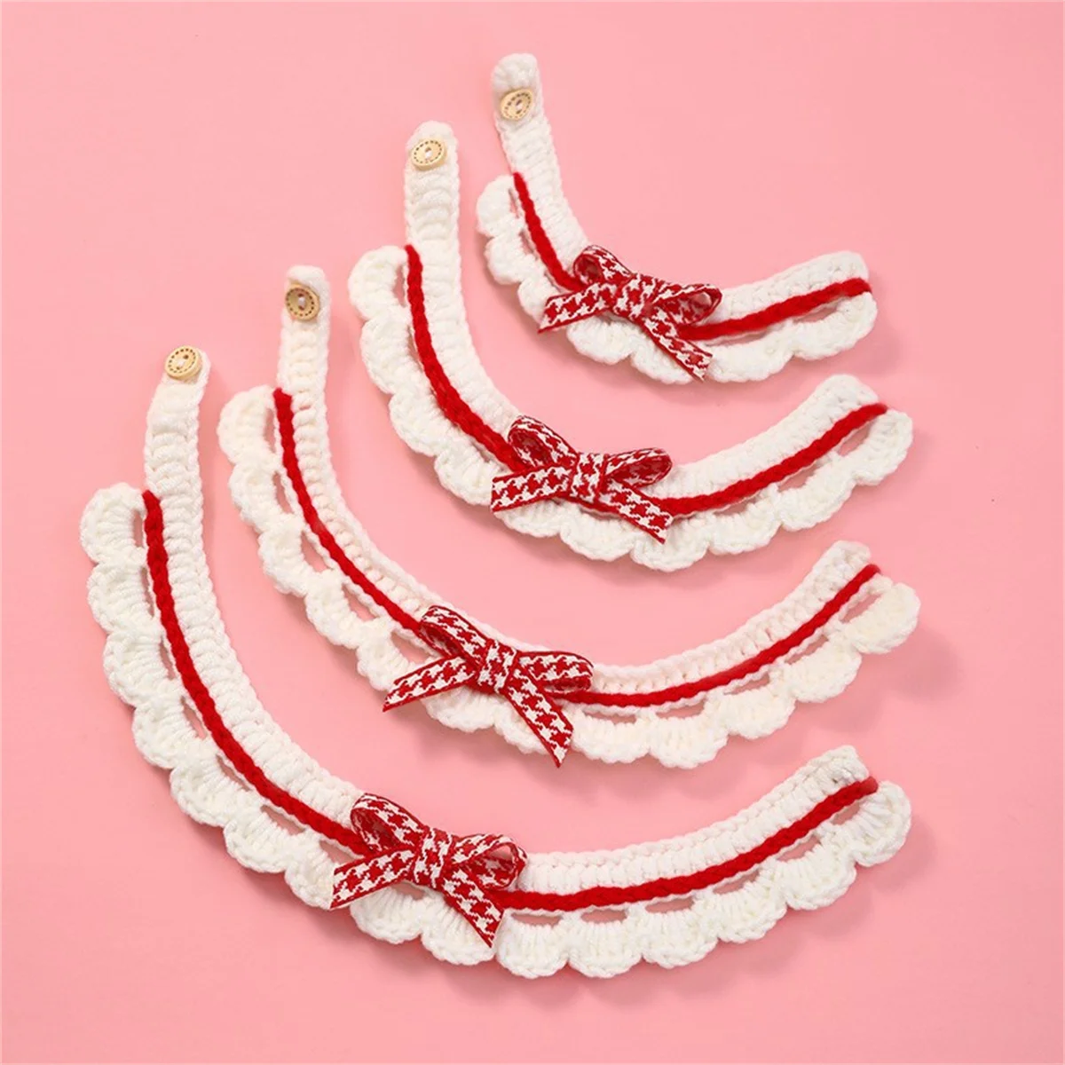 Cute Bow-knot Hand-knitted Saliva Towel Kitten Cat Puppy Adjustable Collar Pet Decorative - Image 4