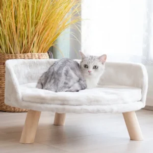 Luxury Soft Cat Bed Warm Plush Fabric Pet Nesting Chair