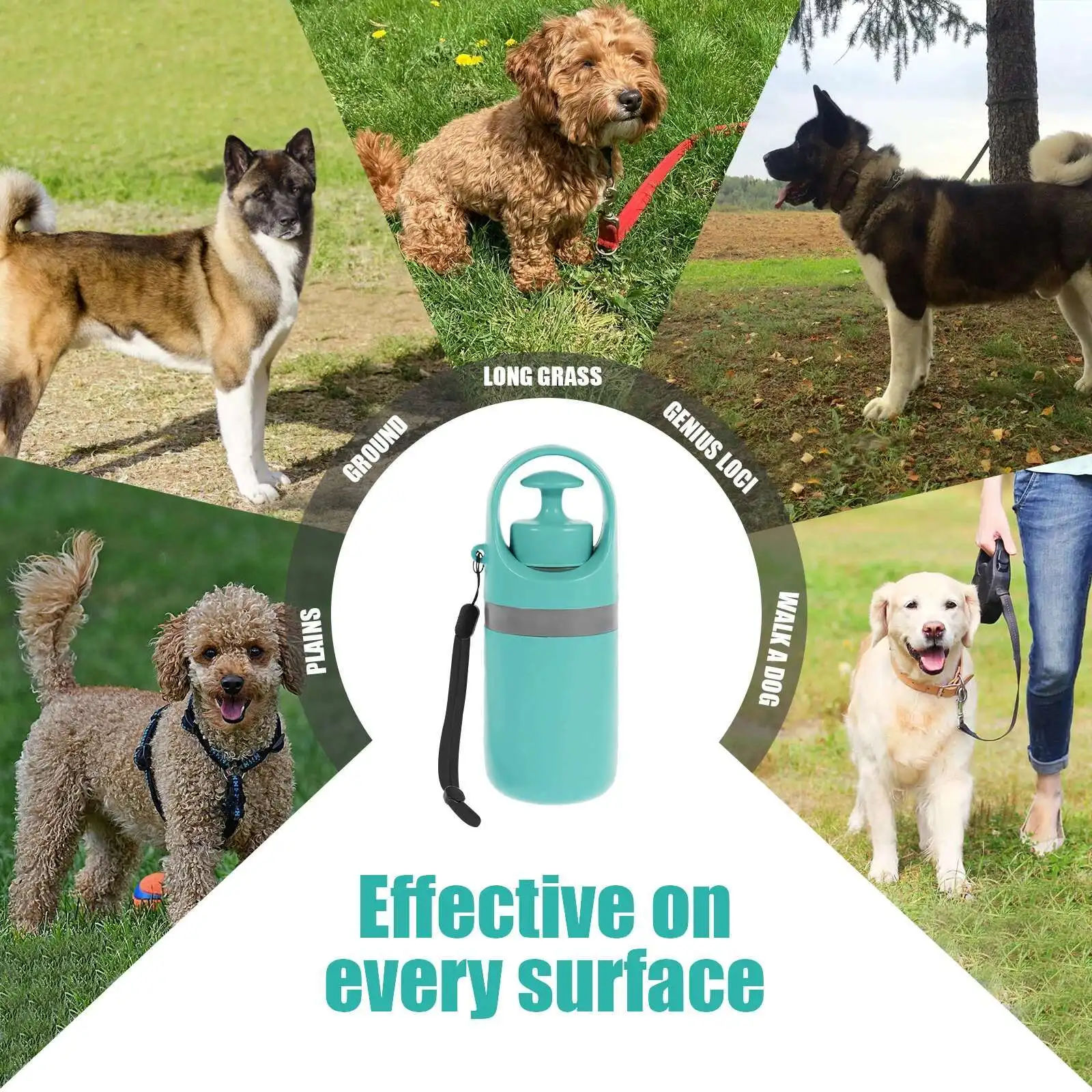 Portable Dog Pooper Scooper Outdoor Pet Waste Pick-up Cleaner Built-in Garbage Bag Handheld Pet Poop Grabber No Touch Design - Image 2