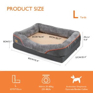 Large Dog Bed Soft Comfortable Anti Allergy Warm Fleece Removable Washable Cover Pet Bed Waterproof - Thumbnail Image 7