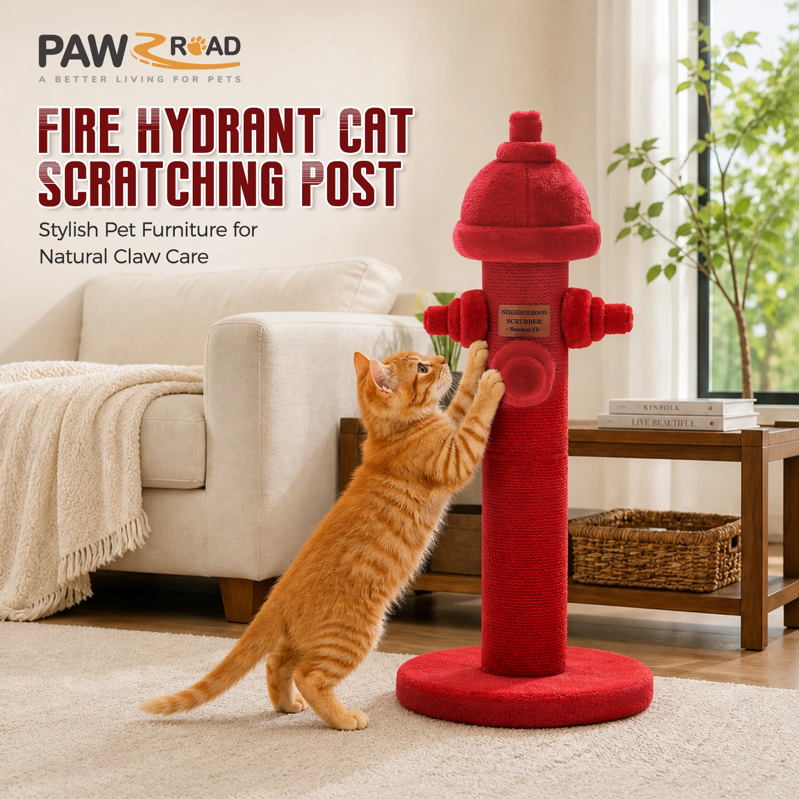Fire Hydrant Sisal Cat Scratching Post - Image 1