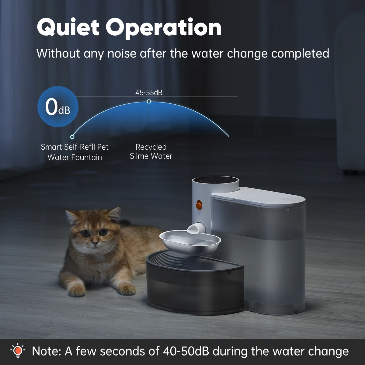 Petgravity Stainless Steel Bowl Pet Intelligent Pouring Water Dispenser Automatically Purifies The Wireless Drinking Bowl For Cats - Image 3