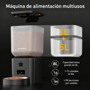 Nityers 8L Automatic Cat Feeder With 1080p Camera Video 5G WiFi Night Vision Cat Food Dispenser Smart Tuya APP Pet Auto Feeder - Thumbnail Image 2