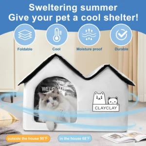 Sturdy Heated Cat House for Winter, Waterproof Insulated Outdoor (28"D x 17"W x 18"H) - Thumbnail Image 4