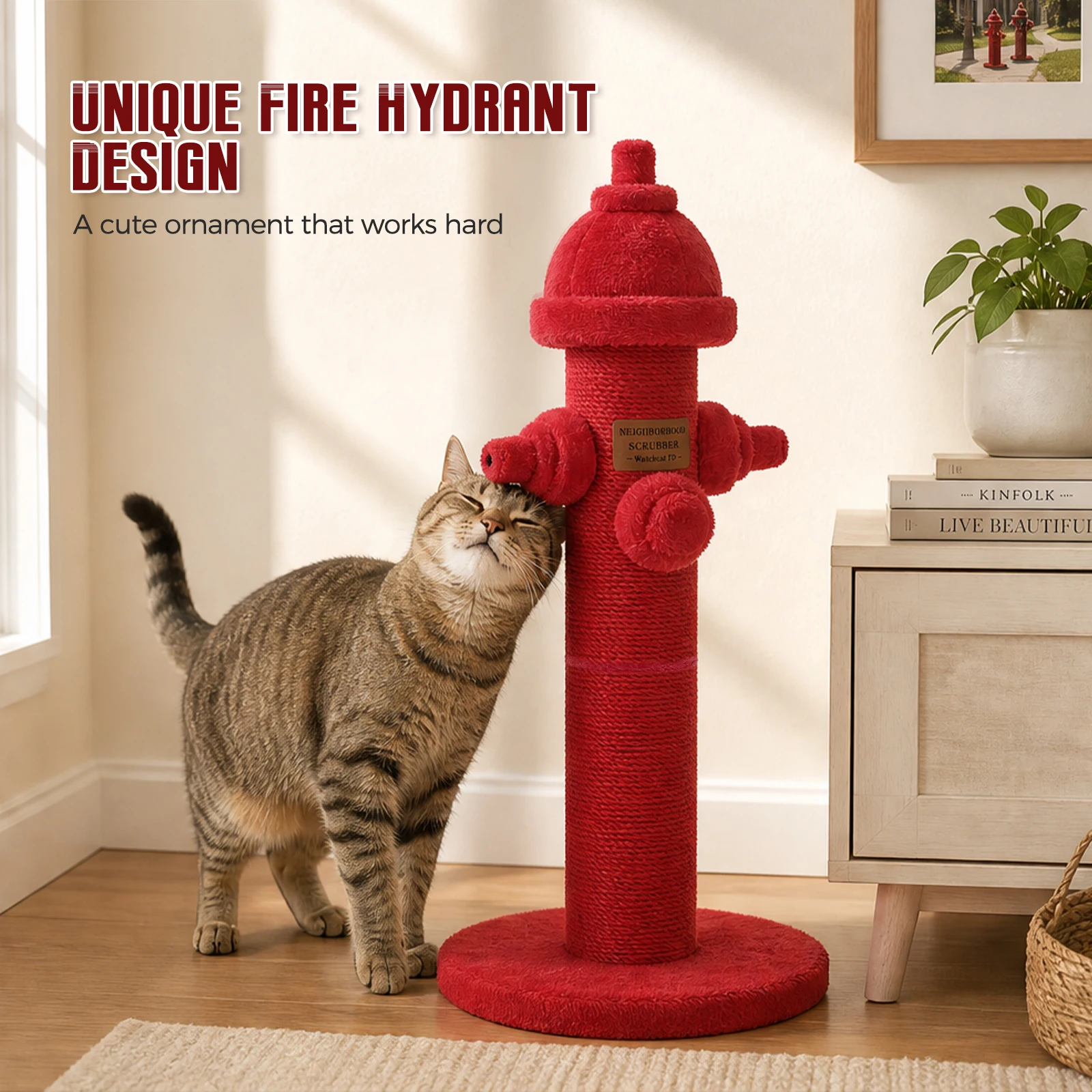 Fire Hydrant Sisal Cat Scratching Post - Image 3