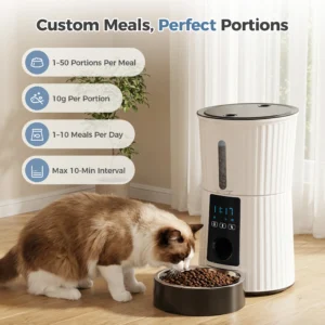 JHK 4L Automatic Cat Feeder WiFi Timed Cat Food Dispenser with APP Control Dual Power - Thumbnail Image 3