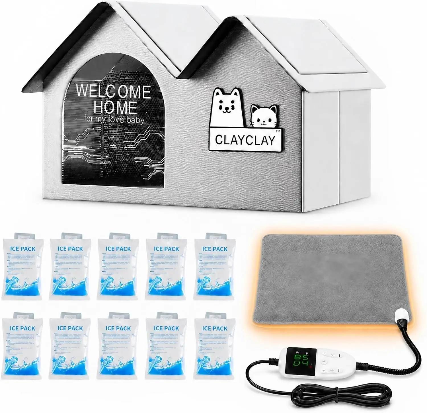 Sturdy Heated Cat House for Winter, Waterproof Insulated Outdoor (28"D x 17"W x 18"H) - Image 2