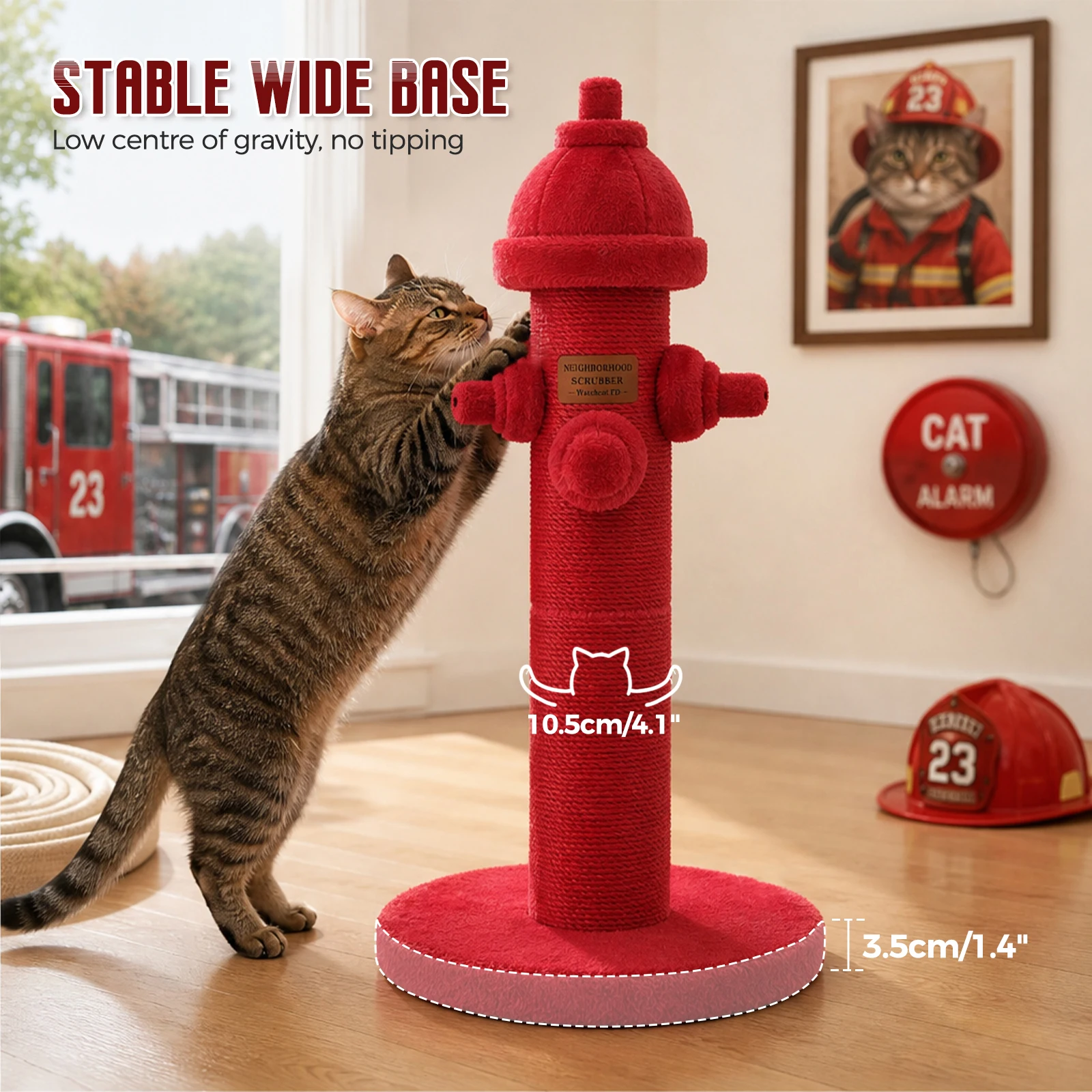 Fire Hydrant Sisal Cat Scratching Post - Image 4