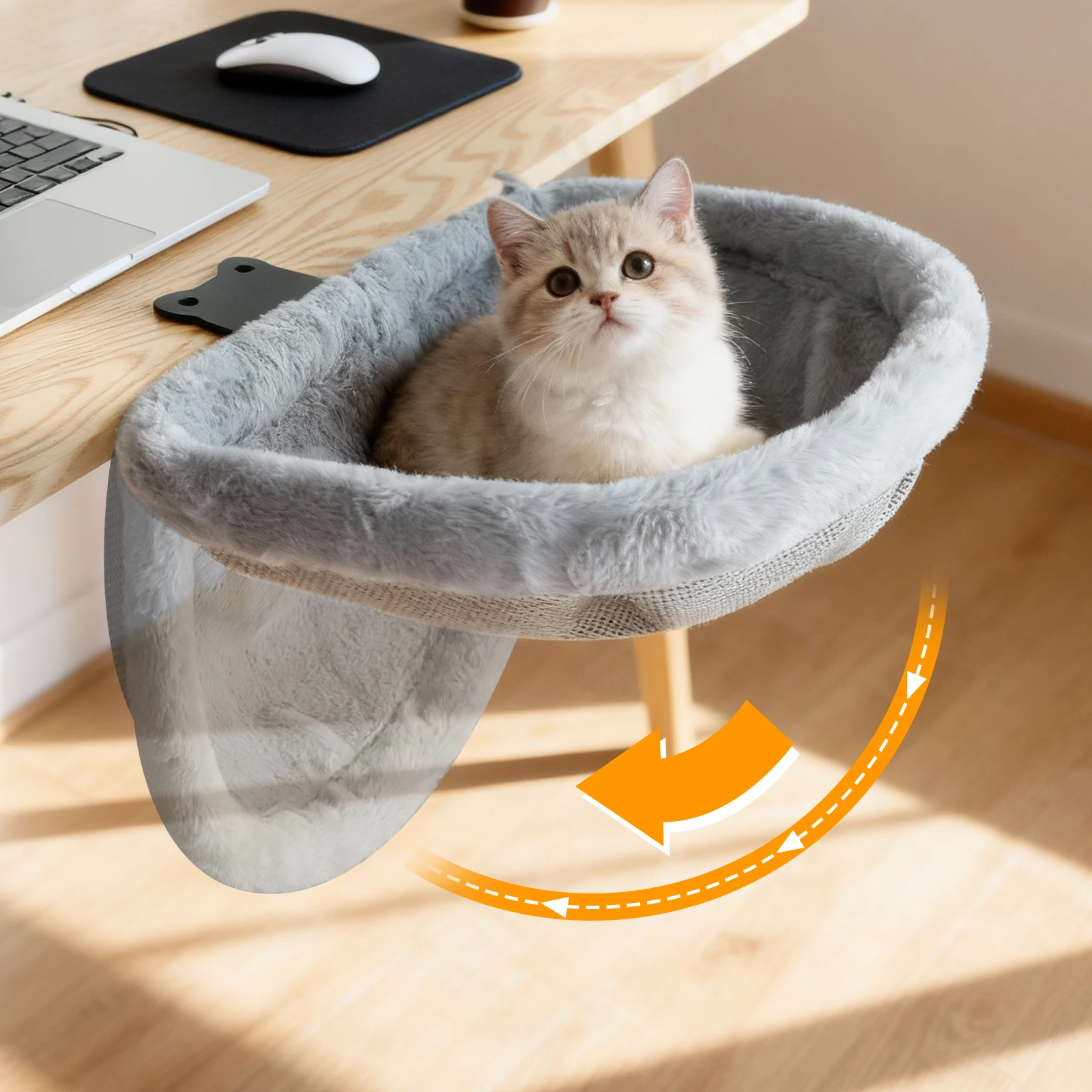 Foldable Semi-Circular Cat Desk Bed - Image 6
