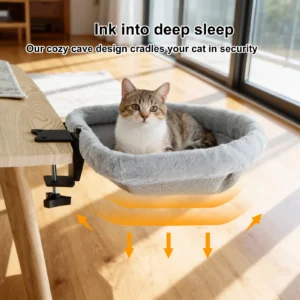 Foldable Semi-Circular Cat Desk Bed