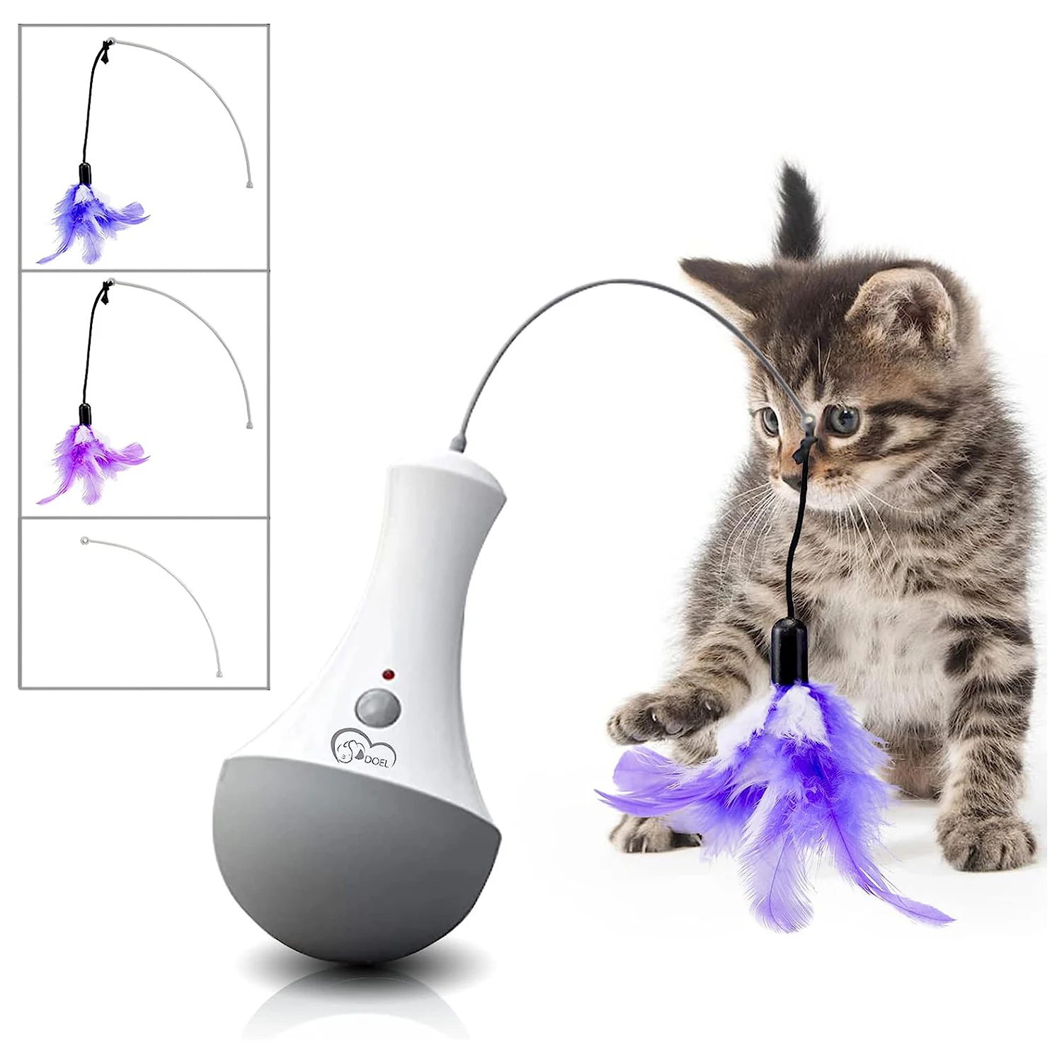 DOEL Cat Interactive Toys Funny Feather Kitten Teaser Indoor Play - Image 2