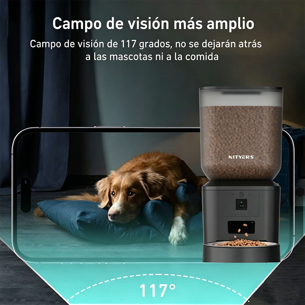 Nityers 8L Automatic Cat Feeder With 1080p Camera Video 5G WiFi Night Vision Cat Food Dispenser Smart Tuya APP Pet Auto Feeder - Image 5