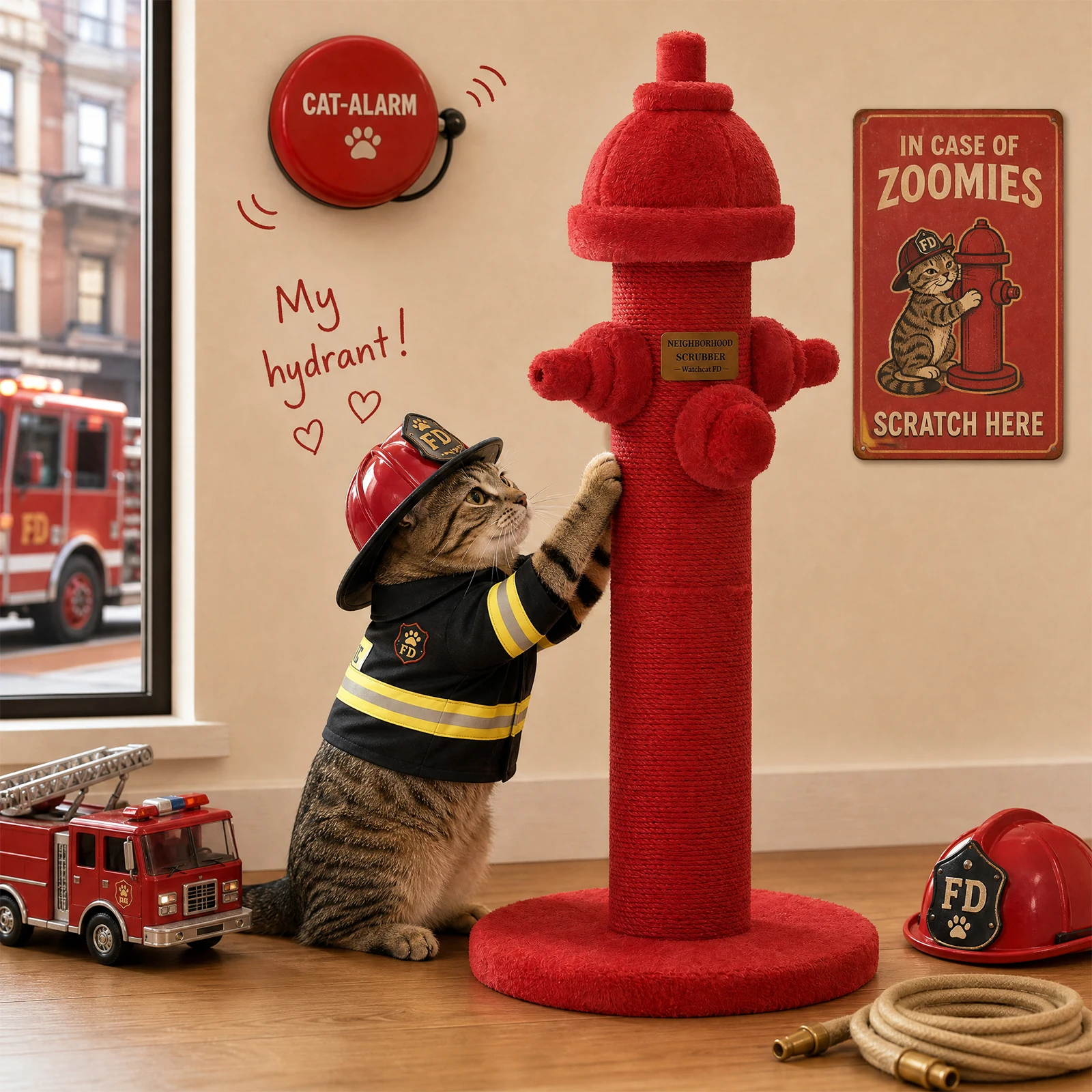 Fire Hydrant Sisal Cat Scratching Post - Image 2